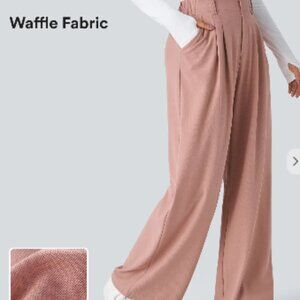 NWT Halara Flex™ High Waisted Pocket Wide Leg Waffle Pants Size S